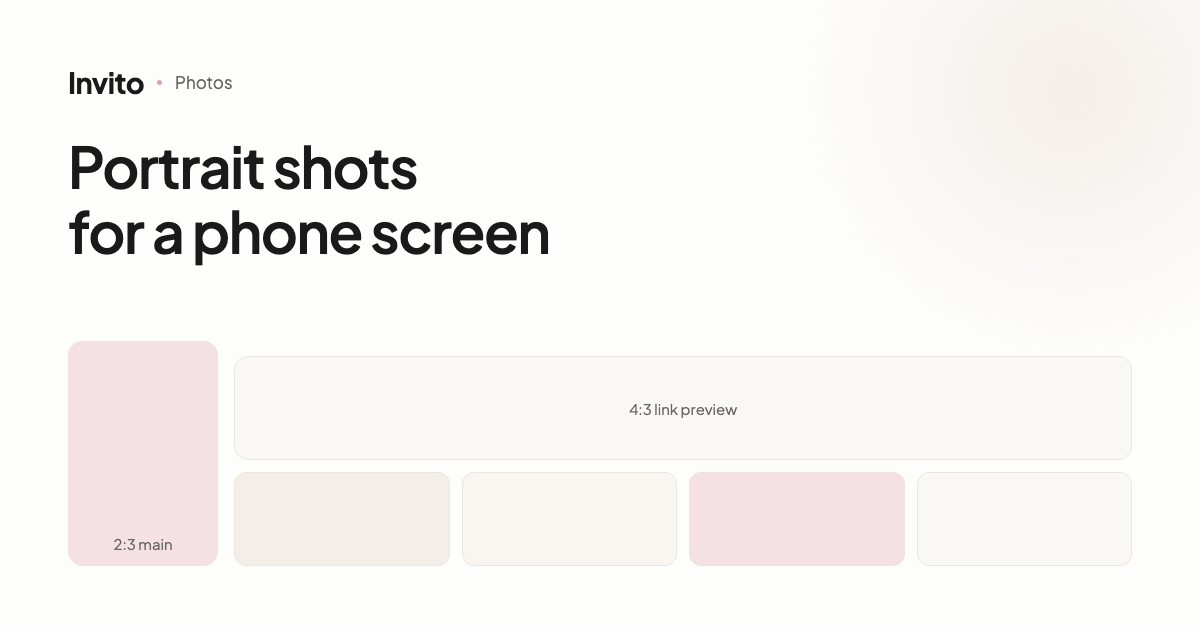 A portrait photo for the phone screen and a landscape one for the link preview