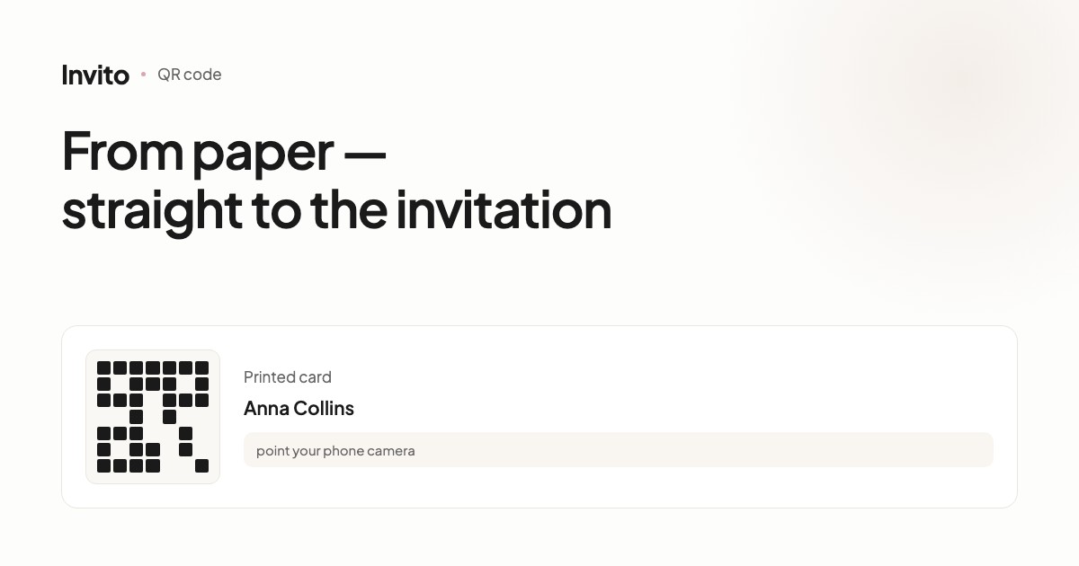 A QR code that opens a wedding invitation